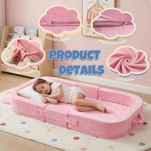 Cama Portátil para Niños Pequeños con Diseño Adorable, Funda Lavable con Correa para el Hombro, Perfecta para Viajes al Aire Libre, Siesta para Bebés y Niños - Product Image 4