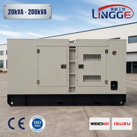 Groupe électrogène diesel silencieux 20kVA 30kVA 50kVA 100kVA 200kVA avec moteur Weichai Isuzu, triphasé, pour l'alimentation industrielle