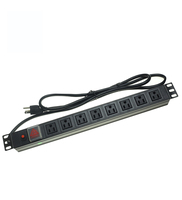PDU de type USA 19 pouces pour montage en rack de serveur, protection contre les surtensions avec 10 prises 15A 110-120V, en alliage d'aluminium durable