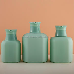 Bouteilles de pompe à lotion plates personnalisées vides de 300 ml, 500 ml, 750 ml en HDPE vert spécial, bouteille écologique carrée pour shampooing et revitalisant - Product Image 2