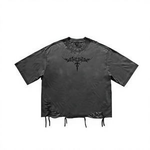 <b>Men's</b> <b>Black</b> <b>Red</b> Raglan Sleeve Sporty T-<b>Shirt</b> Embroidered Logo Quick Dry Regular Fit O-Neck Knitted Polyester - Product Image 3
