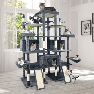 Elegant Eco-friendly Velvet <strong>Cat</strong> Tree Natural Sisal <strong>Scratching</strong> <strong>Posts</strong> Multi Level Durable Climbing Frame <strong>for</strong> <strong>Large</strong> <strong>Cats</strong> Indoor - Product Image 3