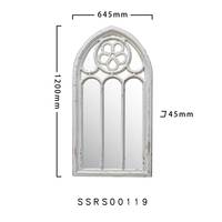 Grand miroir mural blanc écologique avec cadre en bois, style rustique campagnard européen, orné baroque, épaisseur 5,0 mm, ART NEST