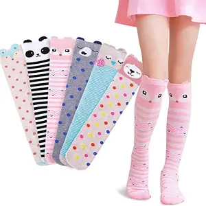 Enfants filles genou haut cadeau longue folle idiote grande botte drôle mignon Animal enfant chaussettes amusantes