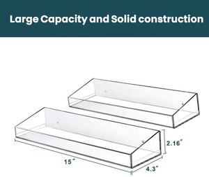 Estantes <span class=keywords><strong>de</strong></span> exhibición <span class=keywords><strong>de</strong></span> pared flotante <span class=keywords><strong>de</strong></span> acrílico, paquete <span class=keywords><strong>de</strong></span> 4 estantes <span class=keywords><strong>de</strong></span> baño transparentes, montado en la pared, sin perforación, estante <span class=keywords><strong>de</strong></span> almacenamiento transparente grueso - Product Image 5
