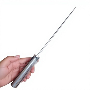 Cuchillo de Caza Hecho a Mano de Acero Inoxidable de Grado Industrial con Mango de Cuerno de Carnero y Funda de Cuero para Acampar al Aire Libre - Product Image 4