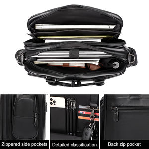 حقيبة يد للرجال من جلد طبيعي مقاومة للماء من J.<span class=keywords><strong>M</strong></span>.D, حقيبة يد للرجال من جلد طبيعي مقاومة للتلف ومقاومة للماء - Product Image 4