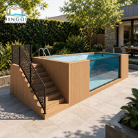 Bassin de jacuzzi modulaire extérieur distinctif en fibre de verre, spa compact hors sol pour usage domestique, piscine conteneurisée pour patio