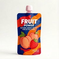 Pochettes souples personnalisées en plastique imprimé avec bec verseur pour liquides, emballage alimentaire en aluminium, sachets refermables pour jus et boissons