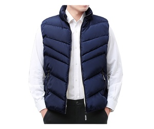 <strong>Men's</strong> Stand Collar <strong>Fleece</strong> Lined Vest Full Zip Quilted <strong>Gilet</strong> with Zipper Pockets for Warm Winter Wear - Product Image 6