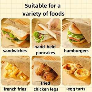 Sacs à emporter personnalisés pour restaurants, y compris des sacs pour beignets, biscuits, croissants, hamburgers et des sacs en papier anti-graisse à une face - Product Image 5