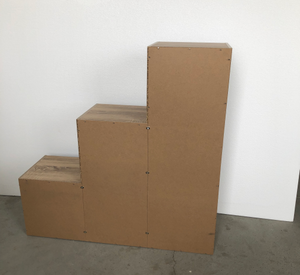 עץ אלון מודרני פינת ספר עץ 6 קוביות מדף ספרים רב-תכליתי סלון לימוד רהיטים - Product Image 3