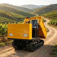 Mini-dumper chenillé multifonctionnel 2 tonnes CE EPA Euro 5 pour travaux de chantier et aménagement paysager tout-terrain