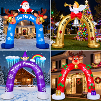 Décorations de Noël gonflables géantes : Bonhomme de neige, Père Noël, poupées, arbre lumineux pliable, costume gonflable