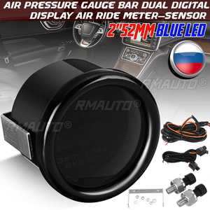 เกจวัดแรงดันลมระบบกันสะเทือนแบบลม ขนาด 2 นิ้ว 52 มม. 12V ไฟ LED สีฟ้า 100PSI จอแสดงผลดิจิตอลคู่ พร้อมเซ็นเซอร์อิเล็กทรอนิกส์ 1/8NPT - Product Image 1