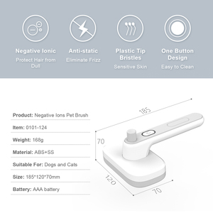 Nouvelle brosse à poils pour animaux de compagnie à ions négatifs autonettoyante, outil de toilettage pour chiens et chats - Product Image 6