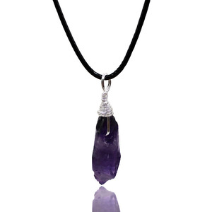 Collar con colgante de piedra Natural de cristal, accesorios de bricolaje para pulsera de amatista - Product Image 1
