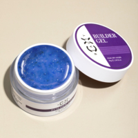 Gel UV/LED durcissant pour extension d'ongles, 16 couleurs, gel de construction floral translucide avec paillettes, pour sculpture et application de fleurs séchées printanières