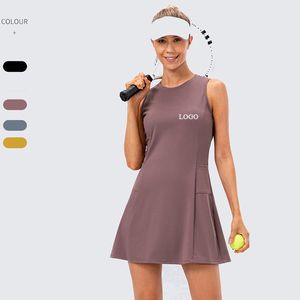 Gaun Tenis Wanita Berkualitas Tinggi, Nyaman, Bernapas, Tanpa Lengan, dengan Saku, Cocok untuk Olahraga, Dansa, Golf, Yoga - Product Image 1