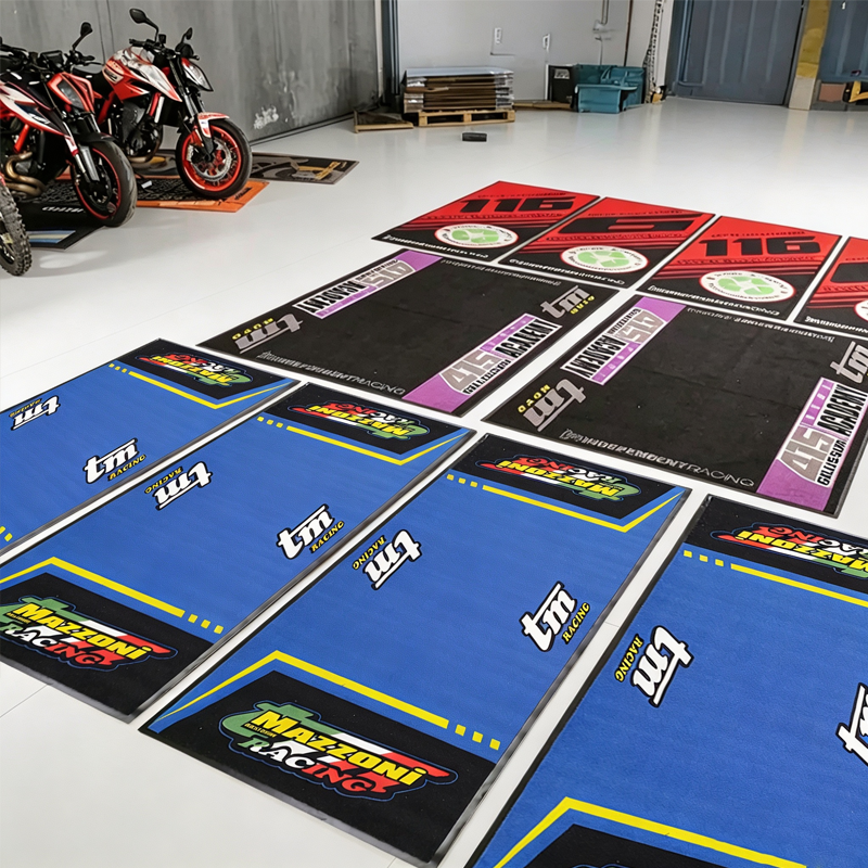 Motorcycle Mat Pit Mat Custom Motorcycle Garage Floor Mat Rubber Racing ...