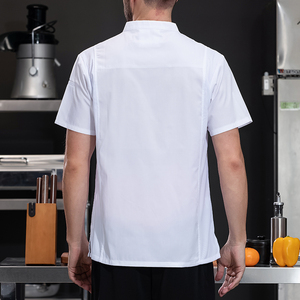Camisas de manga corta de moda con diseño para hombre, uniforme de personal de restaurante, abrigos de Chef personalizables Unisex - Product Image 3