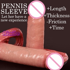 Manchon de pénis souple, gaine pour pénis, agrandisseur de pénis, retardateur d'éjaculation, amélioration de l'érection, jouets sexuels pour adultes, pour couples avec anneau pénien - Product Image 3