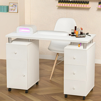 Meubles de salon professionnels, bureau de technicien en ongles personnalisé, poste de travail multifonctionnel, rangement portable, table de technicien en ongles avec rangement