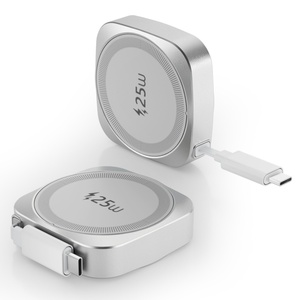 Chargeur sans fil magnétique de voyage Qi2.<span class=keywords><strong>2</strong></span> 25W avec <span class=keywords><strong>c</strong></span>âble <span class=keywords><strong>USB</strong></span>-<span class=keywords><strong>C</strong></span> rétractable de 70 cm, chargeur rapide pour iPhone 17/16 Samsung - Product Image 1