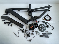 Rangka Sepeda Listrik Full Suspension Karbon Dengfu E22 E23, Kit Rangka EMTB Karbon untuk Motor Tengah Bafang Ultra M620 M630 1000W 1500W