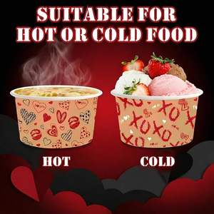 Gobelets à crème glacée en papier de pulpe de bois compostable PLA, logo personnalisé, biodégradable, 8oz/12oz/360ml, paroi simple, gobelets flexographiques de marque HL - Product Image 2