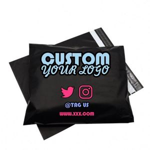 Custom Design Eco-Friendly <b>Compostable</b> Poly Biodegradable Mailer Black Matte Polymailer Plastic Shipping Envelope Poly <b>Bags</b> - Product Image 2