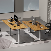 Bureau de travail moderne modulaire intelligent à double moteur, réglable en hauteur électriquement, pivotant, en métal, capacité de charge de 120 kg