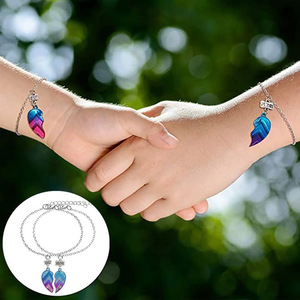 Colliers Pendentifs Cœur BFF et Bracelets Cœur Meilleures Amies <span class=keywords><strong>pour</strong></span> Enfants, Ensemble Bijoux Amitié 2 Pièces Breloques Demi-Cœur - Product Image 5