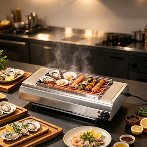 Horno de Barbacoa Eléctrico Comercial Sin Humo, Equipo de Asado de Acero Inoxidable para Pescado y Brochetas - Product Image 6