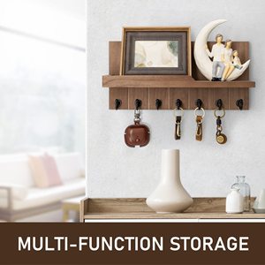 Soporte decorativo para llaves y correo para pared, estante para llaves rústico - Product Image 3