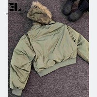 LARSUR Personnalisé Usine Réversible Coton Ripstop Nylon Sergé Camouflage Fausse Fourrure Veste Bomber À Capuche Camouflage Veste À Capuche Hommes