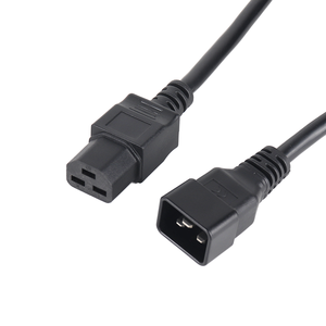 สายต่อพ่วงไฟฟ้า H05VV-F 1.5 มม./2.5 มม. IEC 60320 C19 ถึง C20 20A 12AWG SJT 3C สำหรับ PDU UPS แร็คเซิร์ฟเวอร์ - Product Image 1