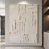 Peint à la main grand Beige 3D texturé peinture abstraite moderne mur Art minimaliste toile peinture pour salon mur décor