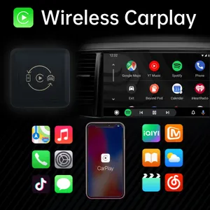 อะแดปเตอร์รถยนต์ไร้สาย Carplay AI Box เหมาะสําหรับ iPhone Carplay และ Android จับคู่อัตโนมัติมากกว่า 98% ของรุ่นรถยนต์
