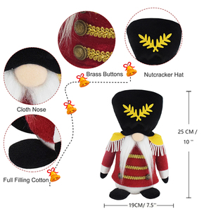 Attiigny 10 inch lễ hội Xmas <span class=keywords><strong>nutcracker</strong></span> người đàn ông búp bê sang trọng kỳ nghỉ bên nhà Quà Tặng Thụy Điển Santa giáng sinh người lính Gnome - Product Image 2