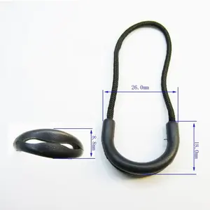 Groothandel Plastic Zwart Koord Rits Trekt Touw Eindigt Lock Zip Clip Gesp Voor Rugzak Kleding