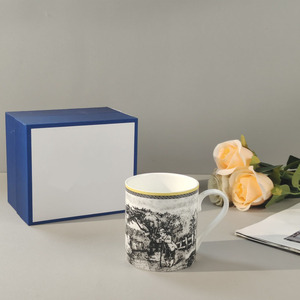 Factory Wholesale Modern Luxury Afternoon Tea Set Ceramic Coffee Cup and Saucer with Gift Box - Product Image 6