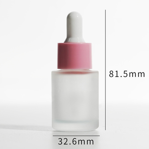 Botella de pipeta cuentagotas de vidrio rosa de forma plana para el cuidado de la piel de aceite esencial personalizado <span class=keywords><strong>fabuloso</strong></span> de 10ml 15ml 30ml para embalaje cosmético - Product Image 1