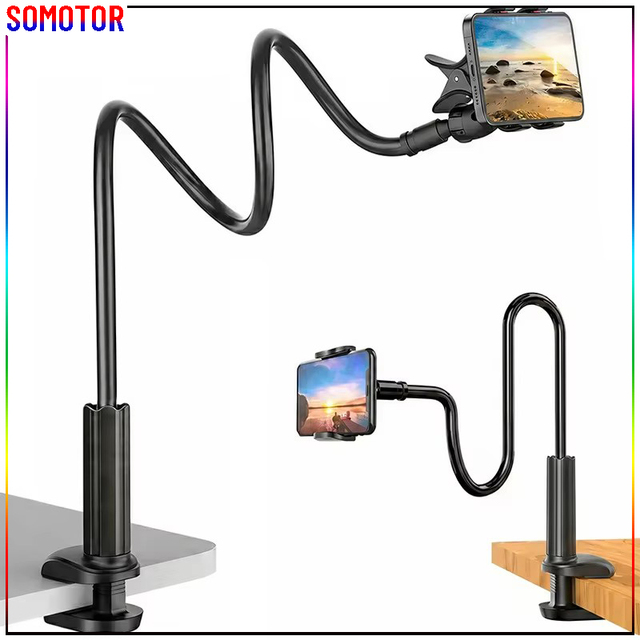 Alloy Phone & Pad Stand Lazy Tablet Holder Bedside Spiral Phone Clamp Multi-functional Live-streaming Bracket