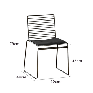 Silla de Comedor Nórdica Moderna de Madera Maciza y Hierro - Muebles para el Hogar Wu's Eslite para Uso en Exteriores - Product Image 6