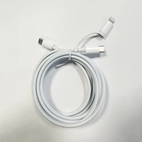 Câble de données USB-C en nylon certifié MFi 2-en-1 à charge rapide PD 8 broches avec blindage tressé pour appareils iOS et ordinateurs