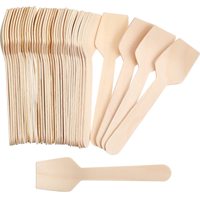Cuillères en bois naturel jetables en gros, petites cuillères à glace en bois, spatules en bois