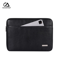 En stock sac de bureau en cuir PU mince pochette d'ordinateur étanche pochette d'ordinateur pour Macbook Air/Pro