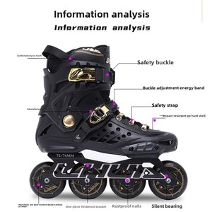 <span class=keywords><strong>Patins</strong></span> <span class=keywords><strong>à</strong></span> <span class=keywords><strong>roulettes</strong></span> King pour adultes, unisexes, freestyle, quad, professionnels, avec dessus en microfibre, été, hiver - Product Image 4