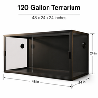 Habitat professionnel pour dragon barbu, grande capacité de 120 gallons, empilable, détachable, en PVC, avec côtés en verre acrylique haute transparence, terrarium pour reptiles